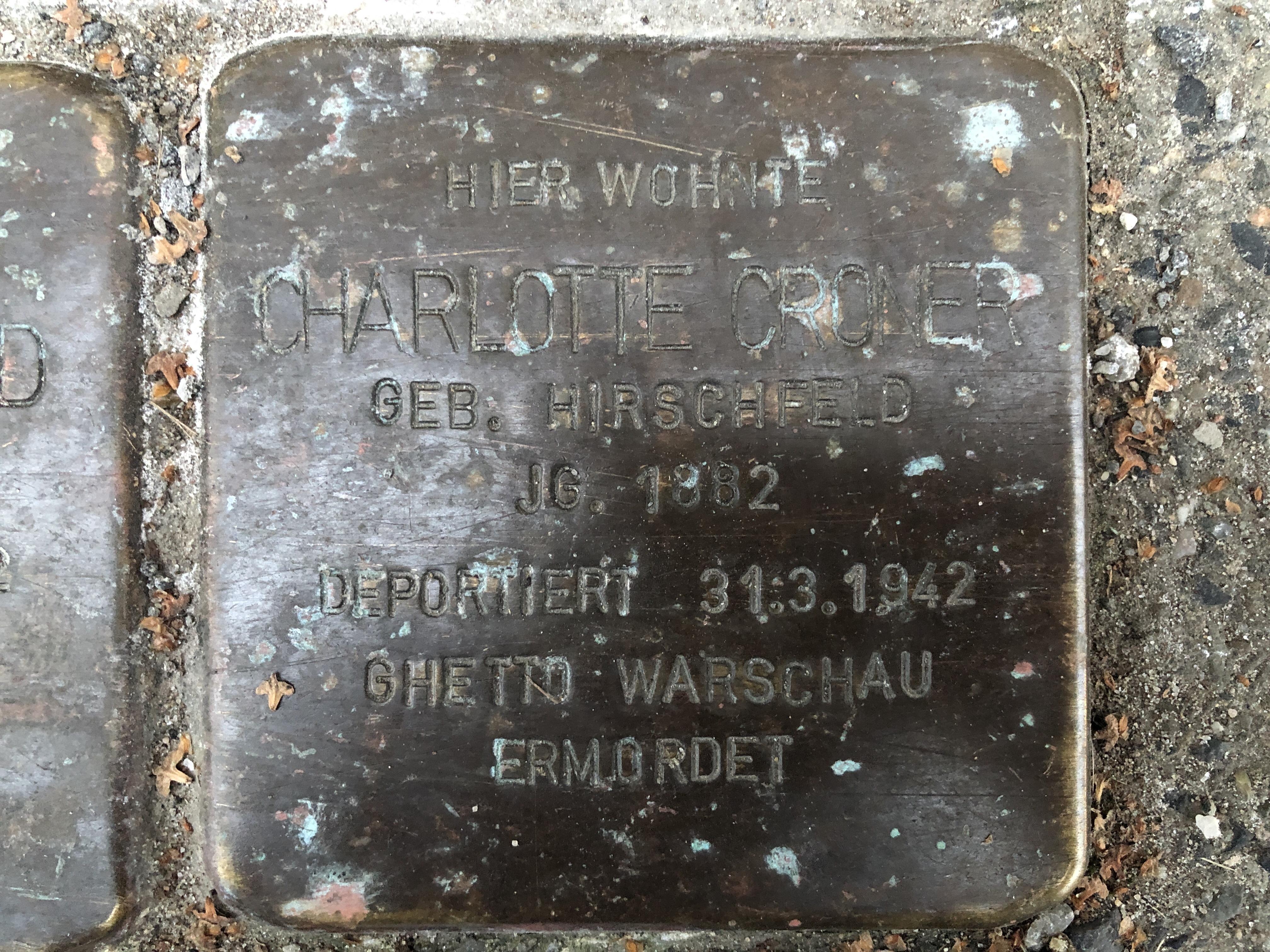 Stolperstein für Charlotte Croner